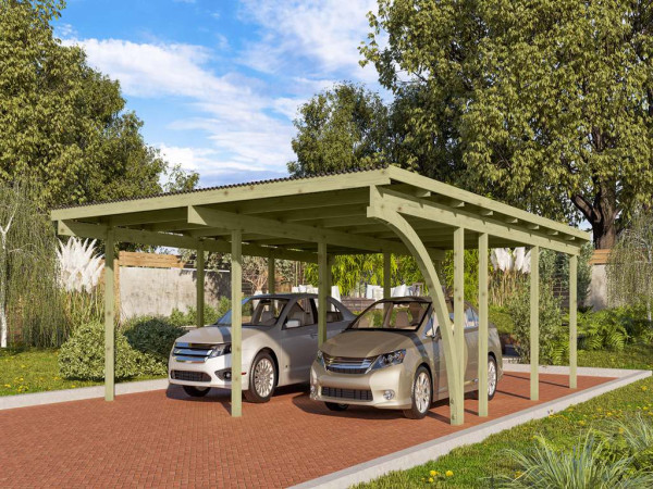 Carport Doppelcarport 2 ECO inkl. 1 Einfahrtsbogen