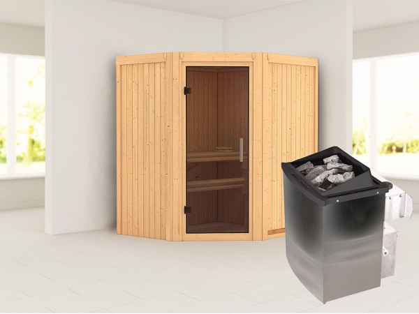 Sauna Systemsauna Taurin, inkl. 9 kW Ofen mit integrierter Steuerung