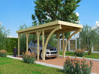 Carport Einzel 2 CLASSIC inkl. 2 Einfahrtsbögen, inkl. 0,5 mm Stahldachplatte