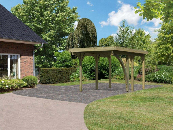 Carport Einzel 1 CLASSIC inkl. Einfahrtsbogen, inkl. 0,5 mm Stahldachplatte