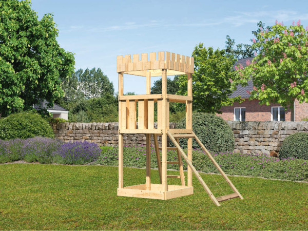 Spielturm Ritterburg Löwenherz SET naturbelassen