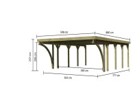 Carport Doppel 3 CLASSIC inkl. 2 Einfahrtsbögen, inkl. 0,5 mm Stahldachplatte