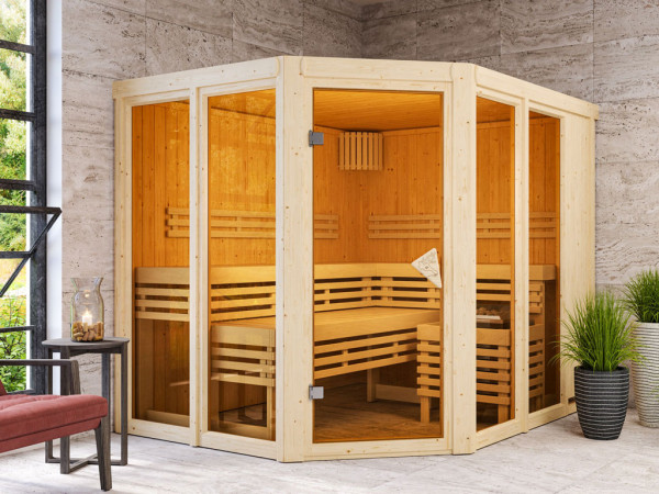 Sauna Ainur mit bronzierter Glastür