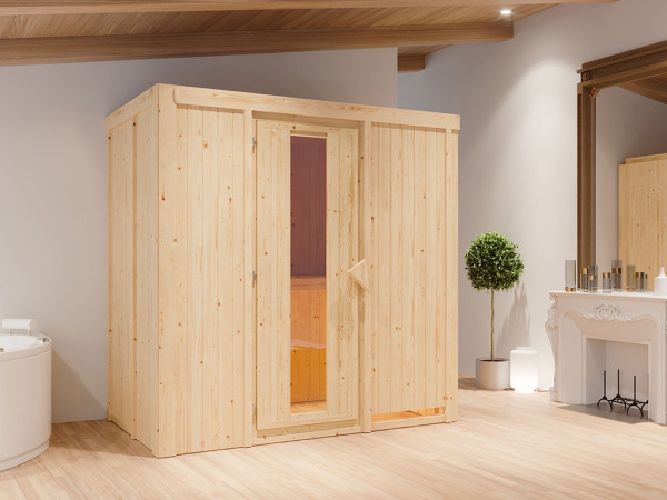 Sauna Systemsauna Variado, inkl. 9 kW Bio-Ofen mit externer Steuerung