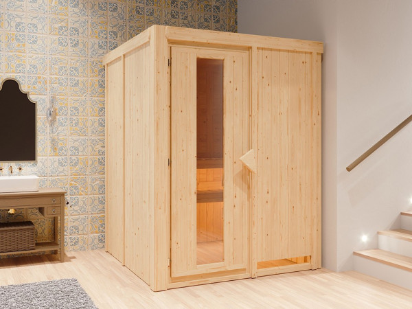 Sauna Systemsauna Norin, inkl. 9 kW Bio-Ofen mit externer Steuerung