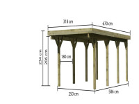 Carport Einzel 2 CLASSIC inkl. 0,5 mm Stahldachplatte