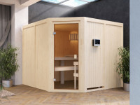 Elementsauna 68 mm Celine 7 SPARSET inkl. 9 kW Bio-Kombiofen und ext. Steuerung