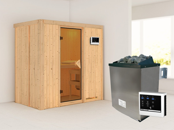Sauna Systemsauna Variado, inkl. 9 kW Ofen mit externer Steuerung