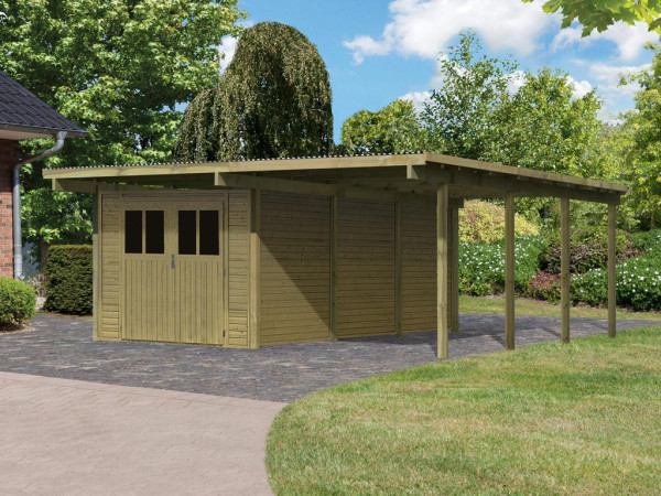 Carport Flachdachcarport mit integriertem Abstellraum 3 kdi